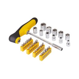 Fieldmann - Aparafusadora em T com bits e cabeças 37 pcs