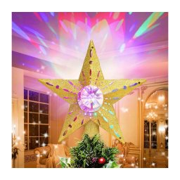 Aigostar - Projetor de luz LED/5W/230V multicolorido estrela dourada