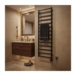 Vertaduro - Radiador para casa de banho com termóstato ZOE 400W 186x50 cm preto