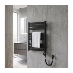 Vertaduro - Radiador para casa de banho com termostato LUCY, 400 W, 73 x 50 cm, preto
