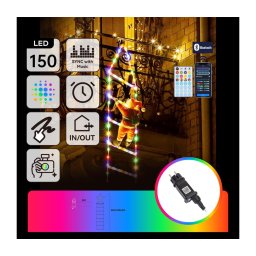 Aigostar - Decoração de Natal exterior LED RGBICW 150 LEDs/230V 3m IP44 + controlo remoto