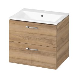 Cersanit S801-457 - Móvel de casa de banho suspenso com lavatório NIKO 60x45 cm nogueira