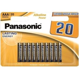Pilhas Alcalinas AAA LR03 Panasonic - Blister 20 Unidades