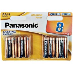 Pilhas Alcalinas AA LR6 Panasonic – Blister com 8 Unidades