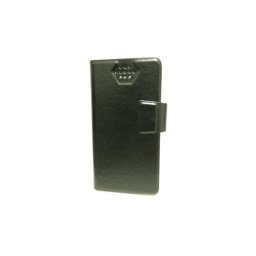 Capa Protetora "Flip Book" Universal Smatphone 4.5" a 5" Preta com abertura camara