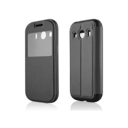 Capa Protetora "Flip Book Window" Samsung Galaxy Ace 4 (Samsung G357) Preta
