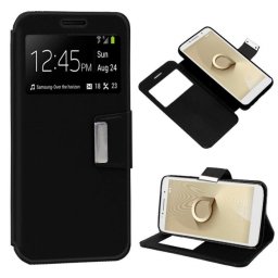 Capa Alcatel 3C Flip Book com Janela Preto