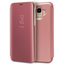 Capa Samsung Galaxy J6 2018 (Samsung J600F) Flip Book Clear View Rosa Compativel