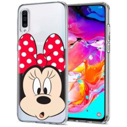 Capa Samsung Galaxy A50, Samsung Galaxy A30s, "Minnie" Vermelho Licenciada Silicone em Blister