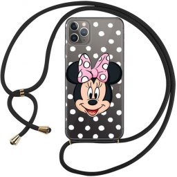 Capa Iphone 11 Pro Disney "Minnie" Licenciada Silicone com Cordão em Blister