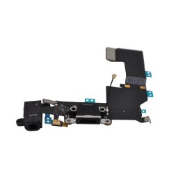 Flex com conector de carga, microfone, auscultadores para iPhone 5S preto