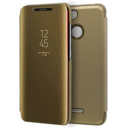 Capa Xiaomi Redmi 6, Redmi 6A Flip Book Clear View Dourado Compativel