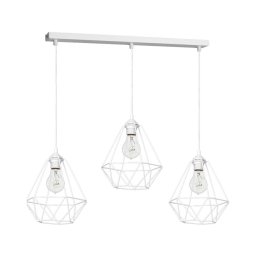Iluminação suspensa BASKET 3xE27/60W/230V branca
