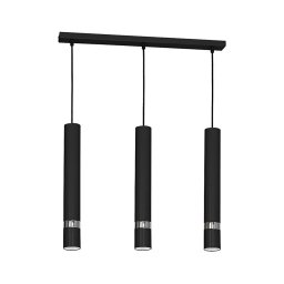 Pendente em cabo JOKER 3xGU10/25W/230V preto/cromado brilhante