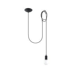 Sollux SL.0369 - Candeeiro suspenso EDISON 1 1xE27/60W/230V aranha preto