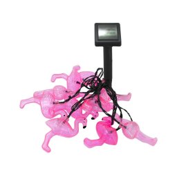 Corda decorativa solar LED 10xLED/1,2V 300mAh 3,8m IP44 flamingo