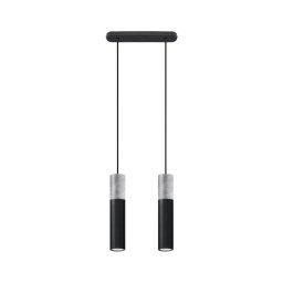 Sollux SL.0651 - Candelabro suspenso BORGIO 2xGU10/40W/230V betão/metal preto