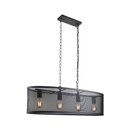 Searchlight 2484-4BK - Candelabro numa corrente FISHNET 4xE27/60W/230V preto antigo