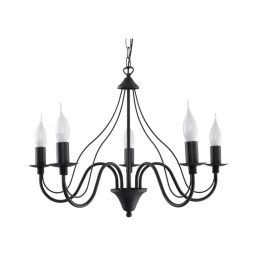 Candelabro numa corrente MINERWA 5 5xE14/40W/230V preto antigo