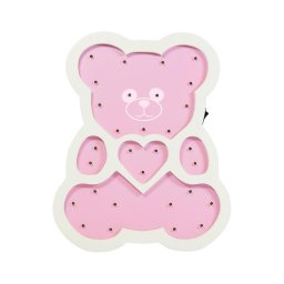 Lâmpada LED infantil LED/2xAA urso rosa
