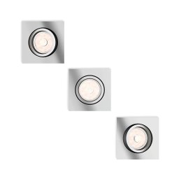 Philips 50403/11/PN - CONJUNTO 3x Luz embutida DONEGAL 1xGU10/5,5W/230V