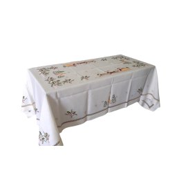 175x275 cm Toalha de mesa de linho bordada a mão - bordados da lixa - Creative Navidad / Natal