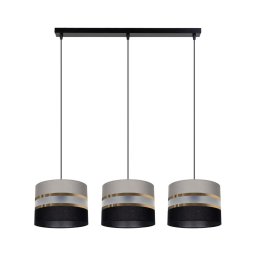 Candelabro suspenso CORAL 3xE27/60W/230V preto/cinzento
