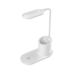 Candeeiro de mesa LED LED/3W/5V com carregamento sem fios branco