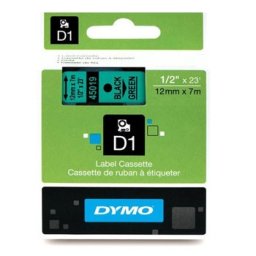 Fita Gravacao Dymo 12mmX7m Verde / Preto (45019)