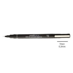 Marcador Fino Preto 0,3mm Uniball Calibrado PIN - 12 unidades