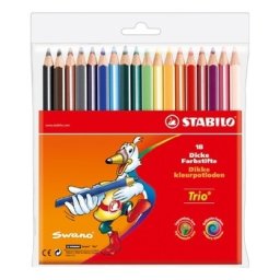 Lapis Cor 18cm Stabilo Color Carteira Plastica 18un