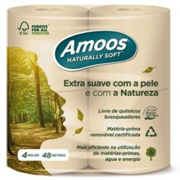 Papel Higiénico Doméstico 48mts Naturally Soft 2Fls 4 Rolos - 3 Packs