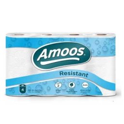 Rolo Toalhas Mão 008,6mx22cm 2Fls Amoos Picotado - 4 unidades (3 Packs)