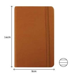 Bloco Notas Pautado 14x9cm Semi Pele Camel 116 Flh (agenda)