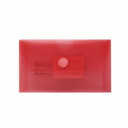 Bolsa Envelope 105x65mm Fecho Velcro Plástico Vermelho - 10 unidades