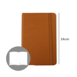 Bloco Notas Liso 14x9cm Semi Pele Camel 116 Folhas