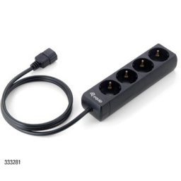 Tomada de corrente C14 IEC320 para 4 sockets – preto