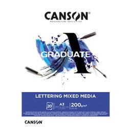 Bloco Canson Graduate Lettering Mixed Media A3 200gr 20Fls