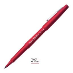 Marcador Medio 0,7mm Paper Mate Flair Vermelho - 12 unidades