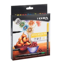Marcador Duas Pontas Lyra Aqua Brush Duo Cx Cartao 24 unidades