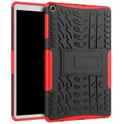 Capa Samsung Galaxy Tab A 10.1" (Samsung T510) ARMOR HARD CASE Silicone Preto/Vermelho