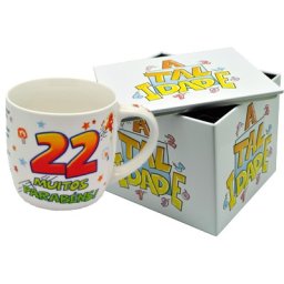 CANECA BRANCA COM CAIXA EM METAL IDADE ATI.22