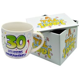 CANECA BRANCA COM CAIXA EM METAL IDADE ATI.30