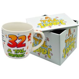 CANECA BRANCA COM CAIXA EM METAL IDADE ATI.32