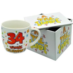 CANECA BRANCA COM CAIXA EM METAL IDADE ATI.34