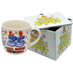 CANECA BRANCA COM CAIXA EM METAL IDADE ATI.35