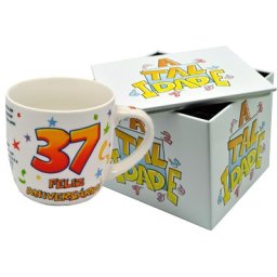 CANECA BRANCA COM CAIXA EM METAL IDADE ATI.37