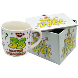 CANECA BRANCA COM CAIXA EM METAL IDADE ATI.38