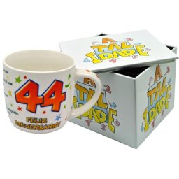 CANECA BRANCA COM CAIXA EM METAL IDADE ATI.44