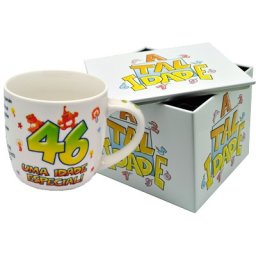 CANECA BRANCA COM CAIXA EM METAL IDADE ATI.46